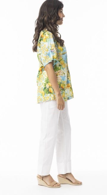 Orientique Womens Amalfi Top Frill Neckline