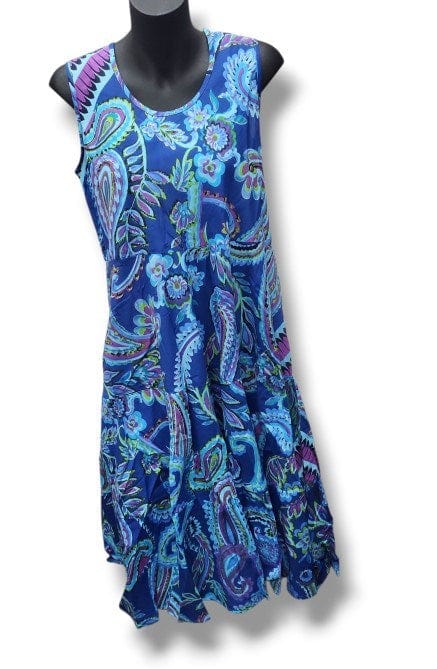 Saint Lori Womens Blue Paisley Dress
