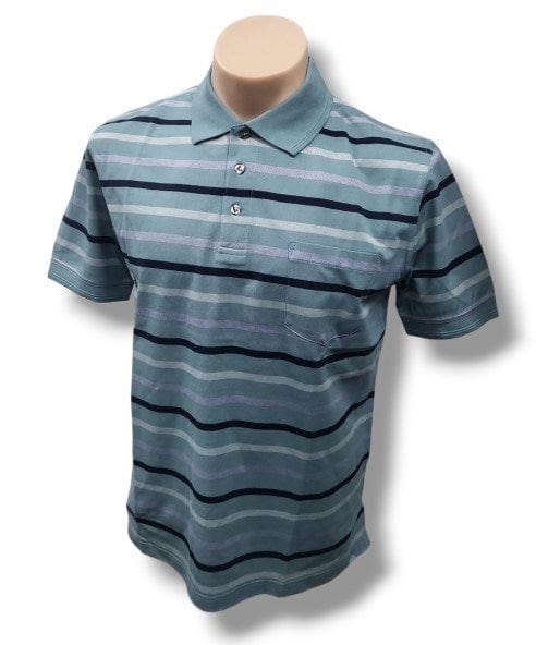 Back Bay Mens Mercerized Cotton Stripe Polo