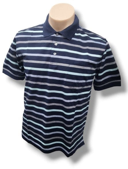 Back Bay Mens Mercerized Cotton Stripe Polo