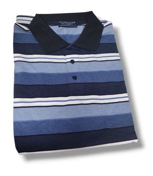 Tradewinds Mens Pique Stripe Polo