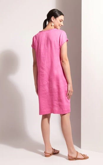 Foil Womens Festival Dress - Hot Pink