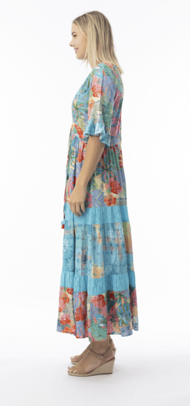 Orientique Womens Malvinas Tie Waist Maxi Dress