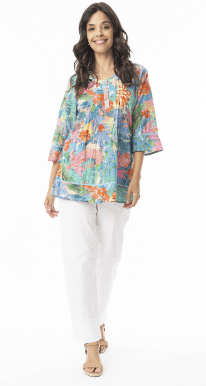 Orientique Womens Malvinas Pleated V Top