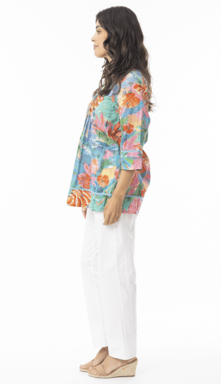 Orientique Womens Malvinas Pleated V Top