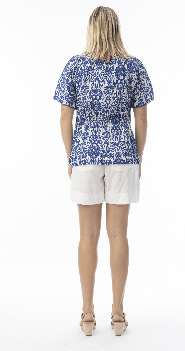 Orientique Womens Buzios Frill Neckline Top