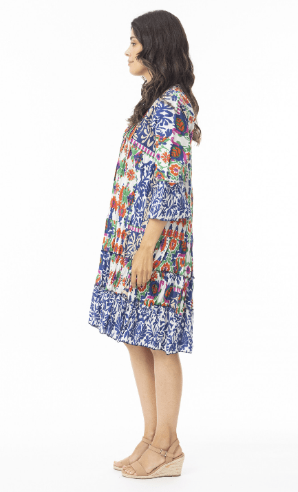 Orientique Womens Buzios Layers Frill Sleeve Dress