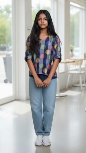 LS Collection Womens Multi Colors Circles Top