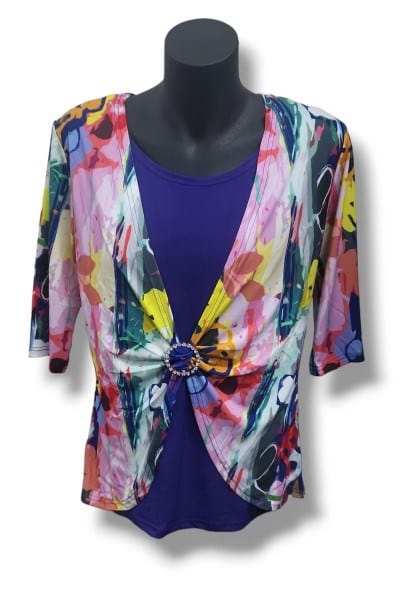 LS Collection Womens Colorful Top