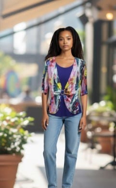 LS Collection Womens Colorful Top