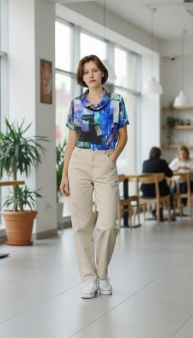 LS Collection Womens High Neck Top