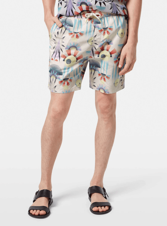 Scotch & Soda Mens Printed Mid-Length Swimshort
