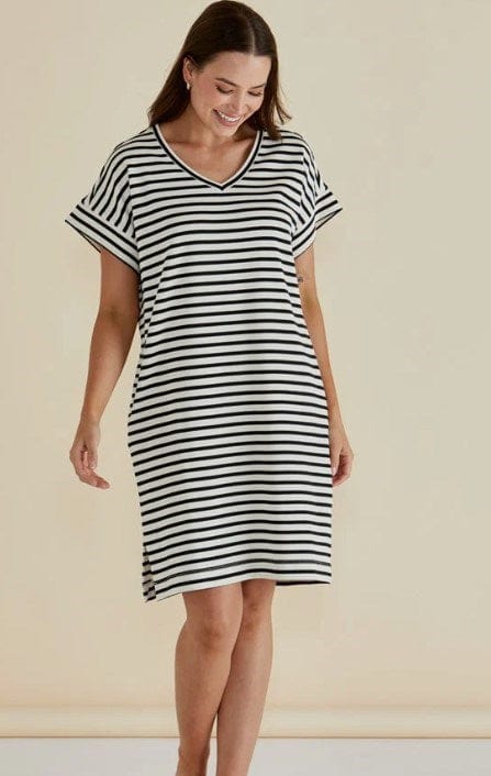 Betty Basics Womens Elise V-Neck Rib Dress