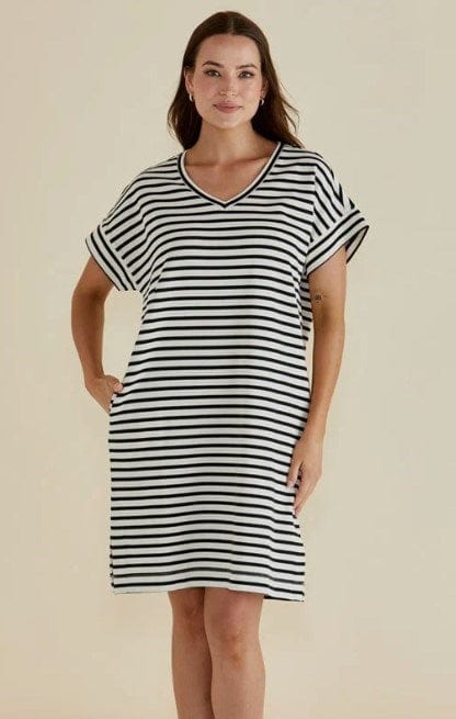 Betty Basics Womens Elise V-Neck Rib Dress