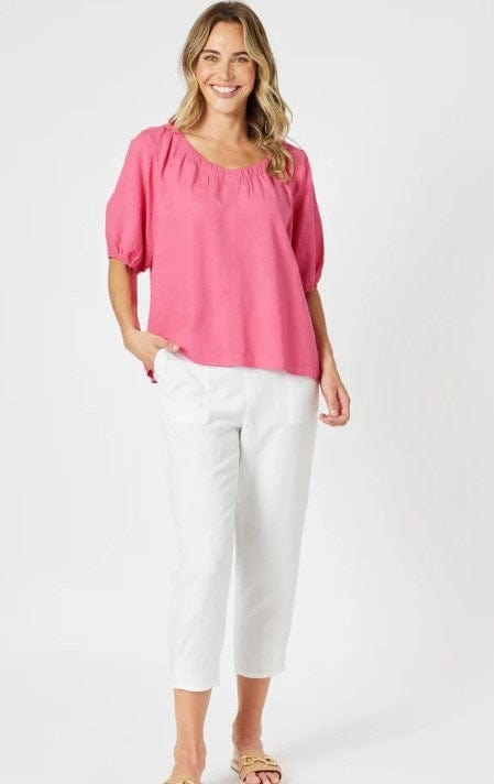 Gordon Smith Womens Lino V Neck Top