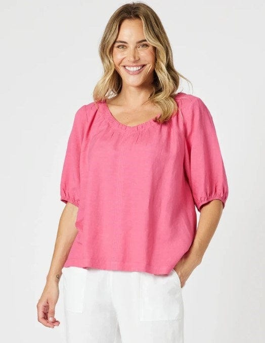 Gordon Smith Womens Lino V Neck Top