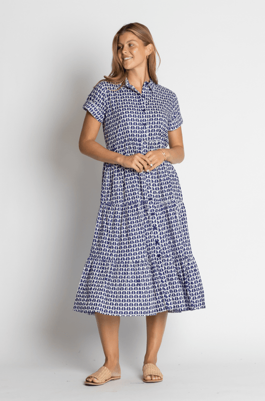 Ibisa Knoxsville Midi Dress - Ocean