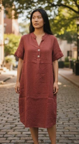 E.Talia Womens Linen Dress