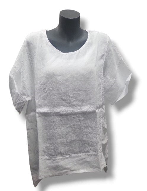 E.Talia Womens Linen Short Sleeve Top