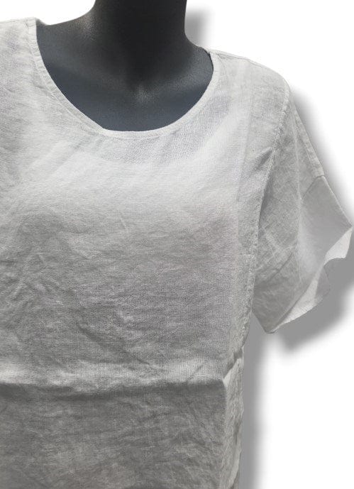 E.Talia Womens Linen Short Sleeve Top