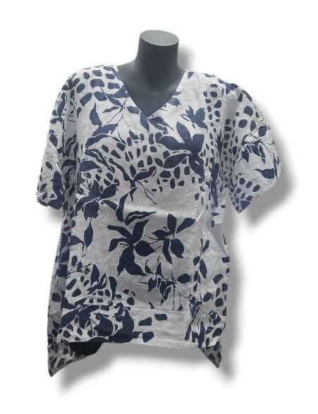 E.Talia Womens Pisa Print Short Sleeve Top