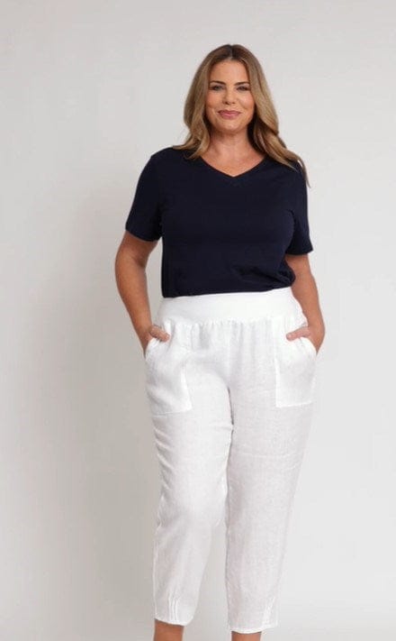 Gordon Smith Sarah Linen Pleat Hem Pant
