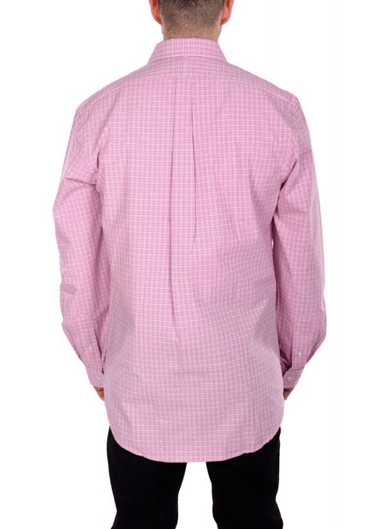 Ralph Lauren Mens Custom Fit Stretch Check Shirt - Pink/Blue