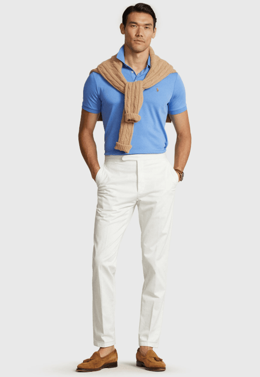 Ralph Lauren Mens Custom Fit Stretch Check Shirt - Pink/Blue