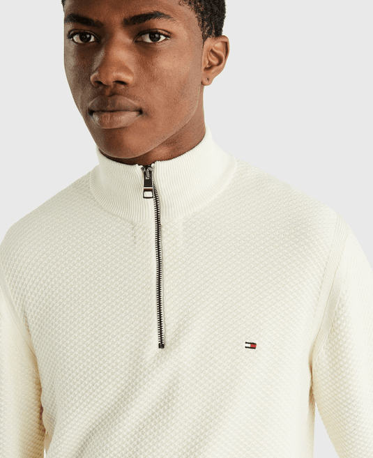 Tommy Hilfiger Mens Oval Struc Zip Mock