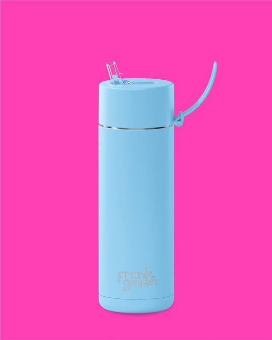 Frank Green 20oz Ceramic Reusable Bottle with Straw Lid - Sky Blue