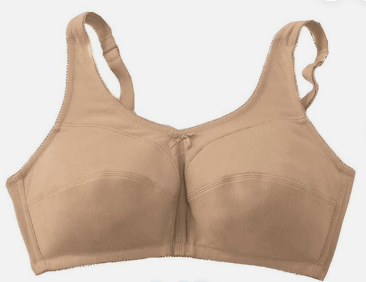 Slim Form Womens Wire-Free Beige Bra