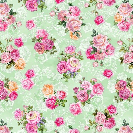 KK Fabrics 100% Cotton Spring Songs Fairies Roses