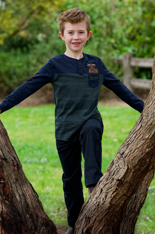 Thomas Cook Boys Benny Henley 1 Pocket Long Sleeve Tee