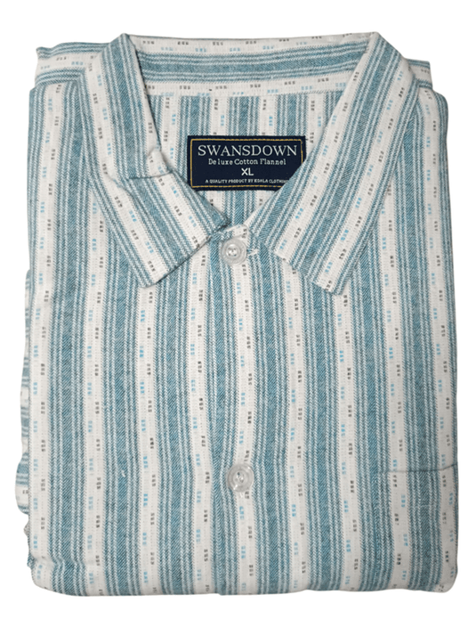 Koala Mens Swansdown Long Sleeve Cotton PJ Set - Teal