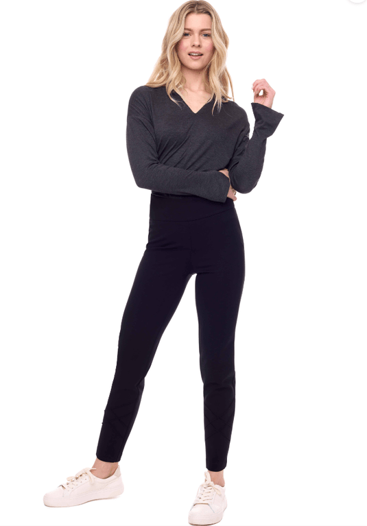 Up Pants Womens Ponte Slim Cross-Stitch Pintouch Ankle Pant