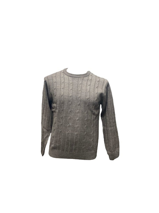 Ansett Mens Pure Wool Cable Crew