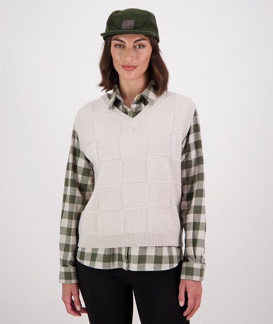 Swanndri Womens Chicago Check Vest - Pumice
