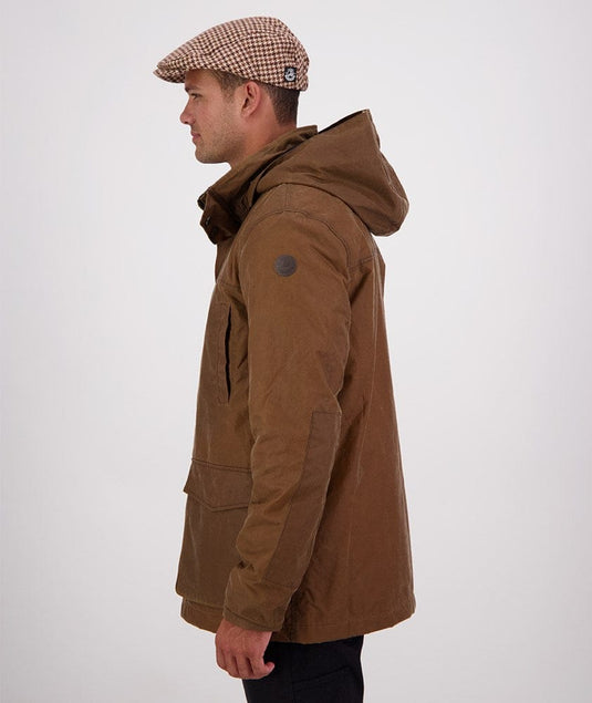 Swanndri Mens Evans Flat V2 Oilskin Jacket - Tan