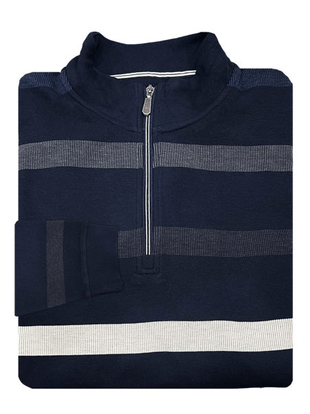 Back Bay Mens French Rib Stripe Sweater