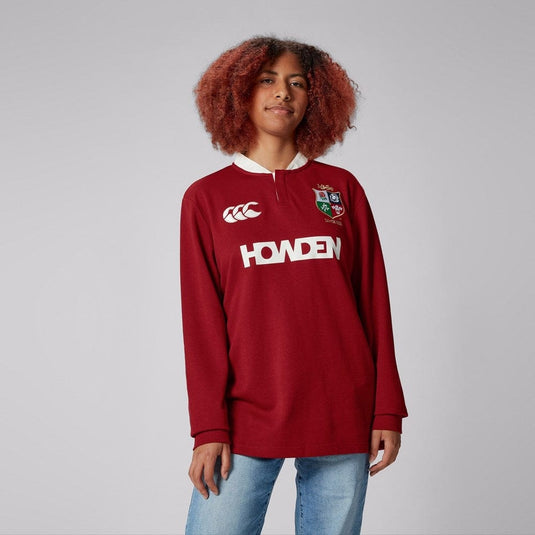 Canterbury Unisex British & Irish Lions Long Sleeve Classic Jersey - Red Dahlia