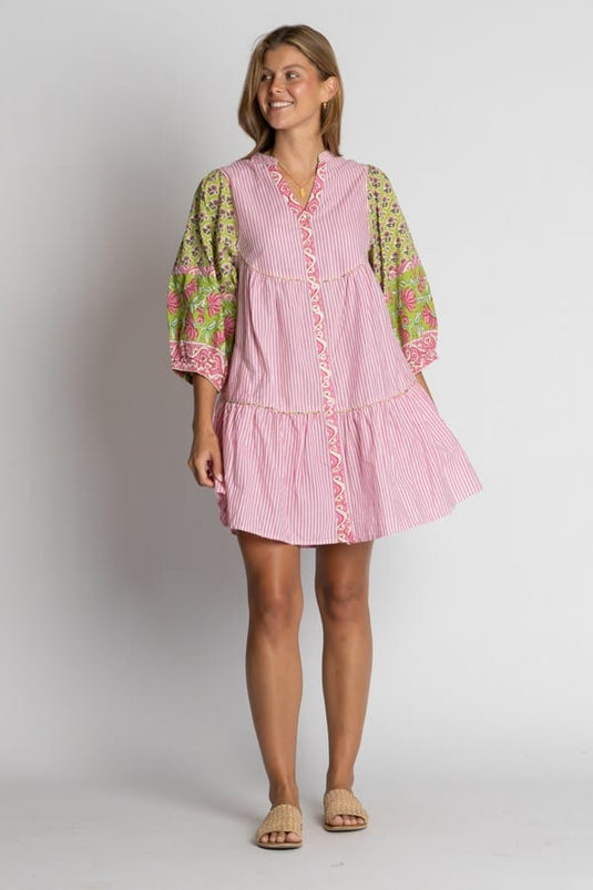 Ibisa Womens Mississippi Button Dress - Melon