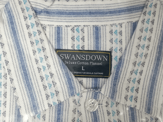 Koala Mens Swansdown Long Sleeve Cotton Cord Pyjama Set - Navy