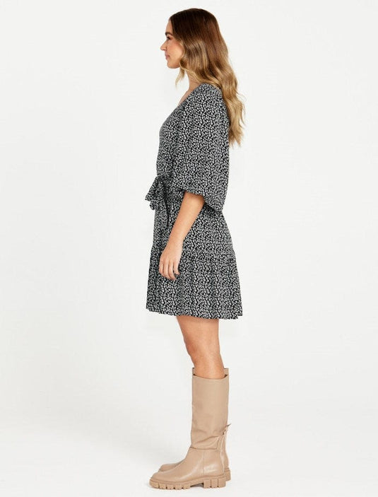 Sass Womens Nicolette Puff Sleeve Dress