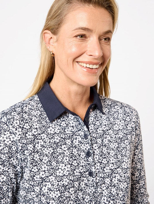 Black Pepper Womens Orelia 3/4 Sleeve Polo