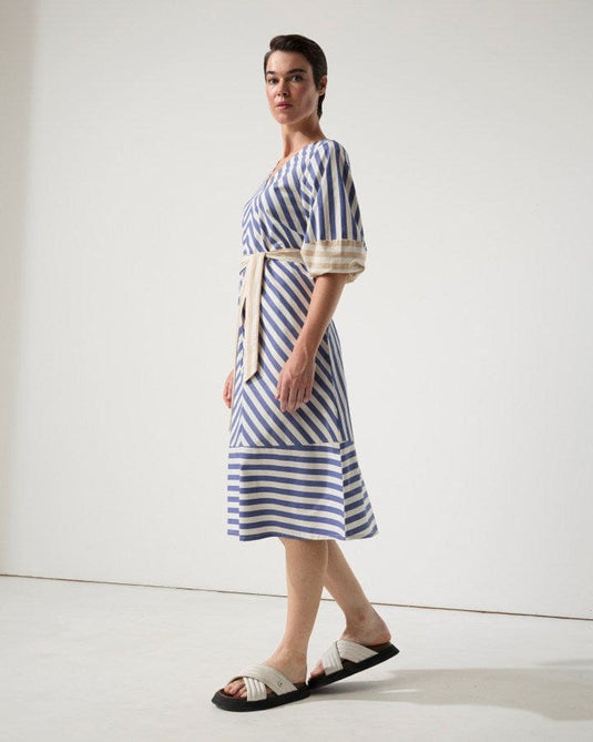 Marco Polo Womens Spliced Stripe Dress