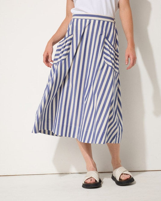 Marco Polo Womens Spliced Stripe Skirt