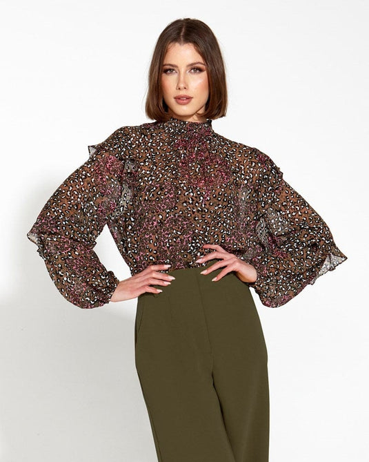 Fate & Becker Womens Untamed Ruffle Blouse