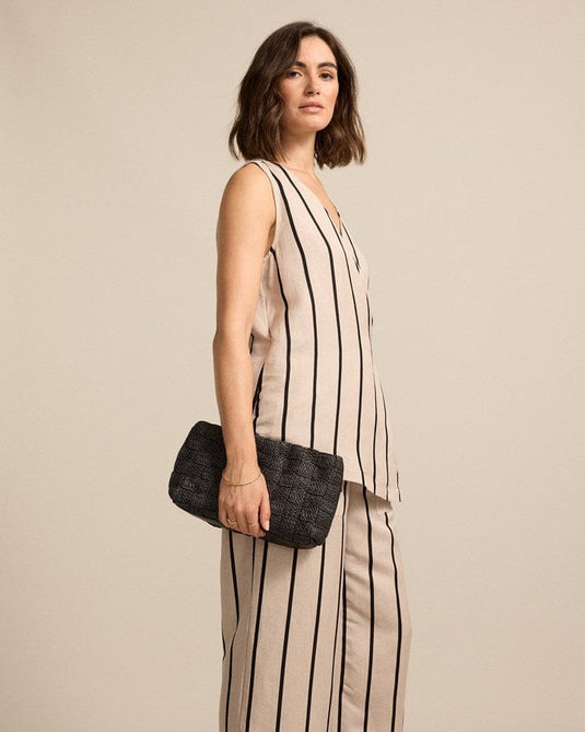 Marco Polo Womens Sleeveless Stripe Wrap