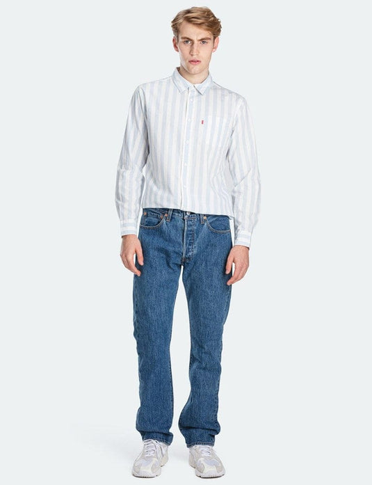 Levis Mens 501 Original Jeans - Medium Stonewash