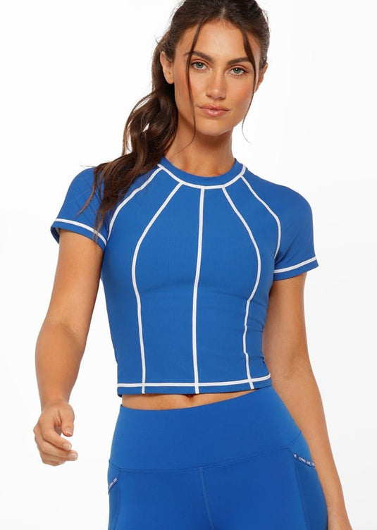 Lorna Jane Striking Active Rib Tee - Cobalt Blue